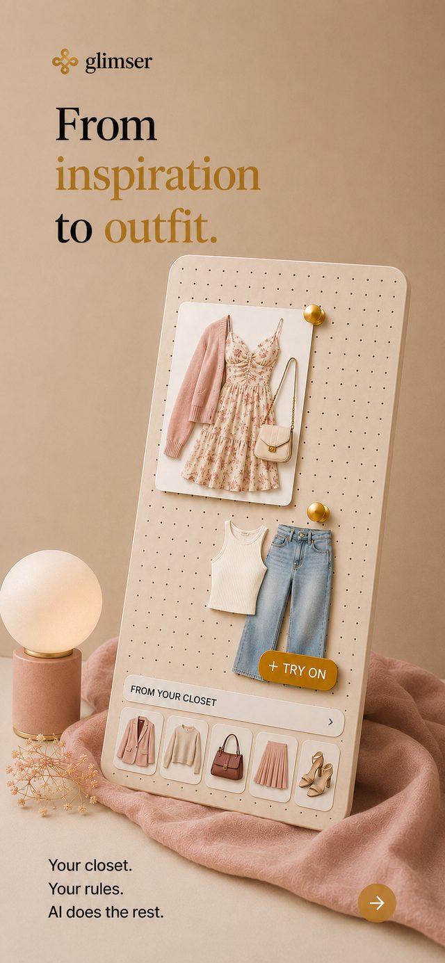 The Outfit Builder canvas in the Glimser app